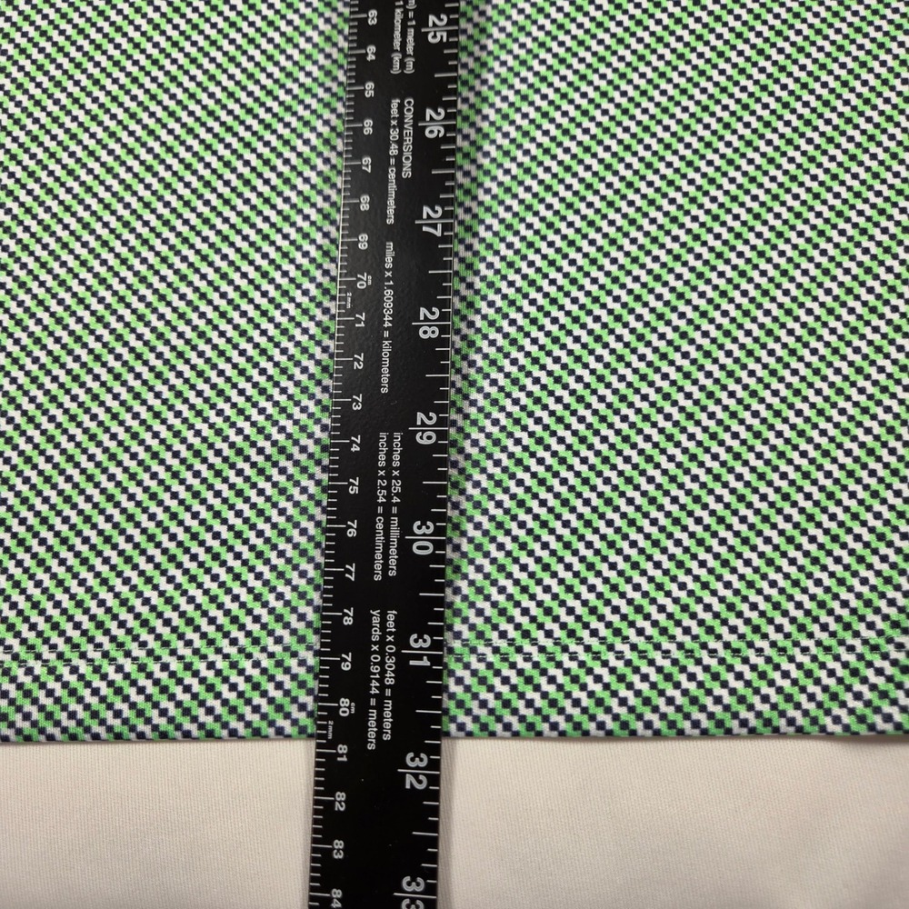 Under Armour Mens 2XLT Performance Polo Green Navy Blue Micro Check Golf Shirt - Picture 7 of 8